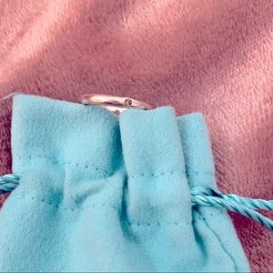 Tiffany Elsa peretti diamond stacking ring size 7